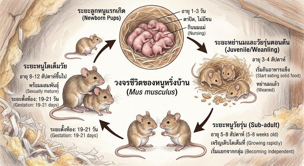 หนูหริ่ง (Mus musculus): ข้อมูลทางวิชาการและหลักการควบคุม