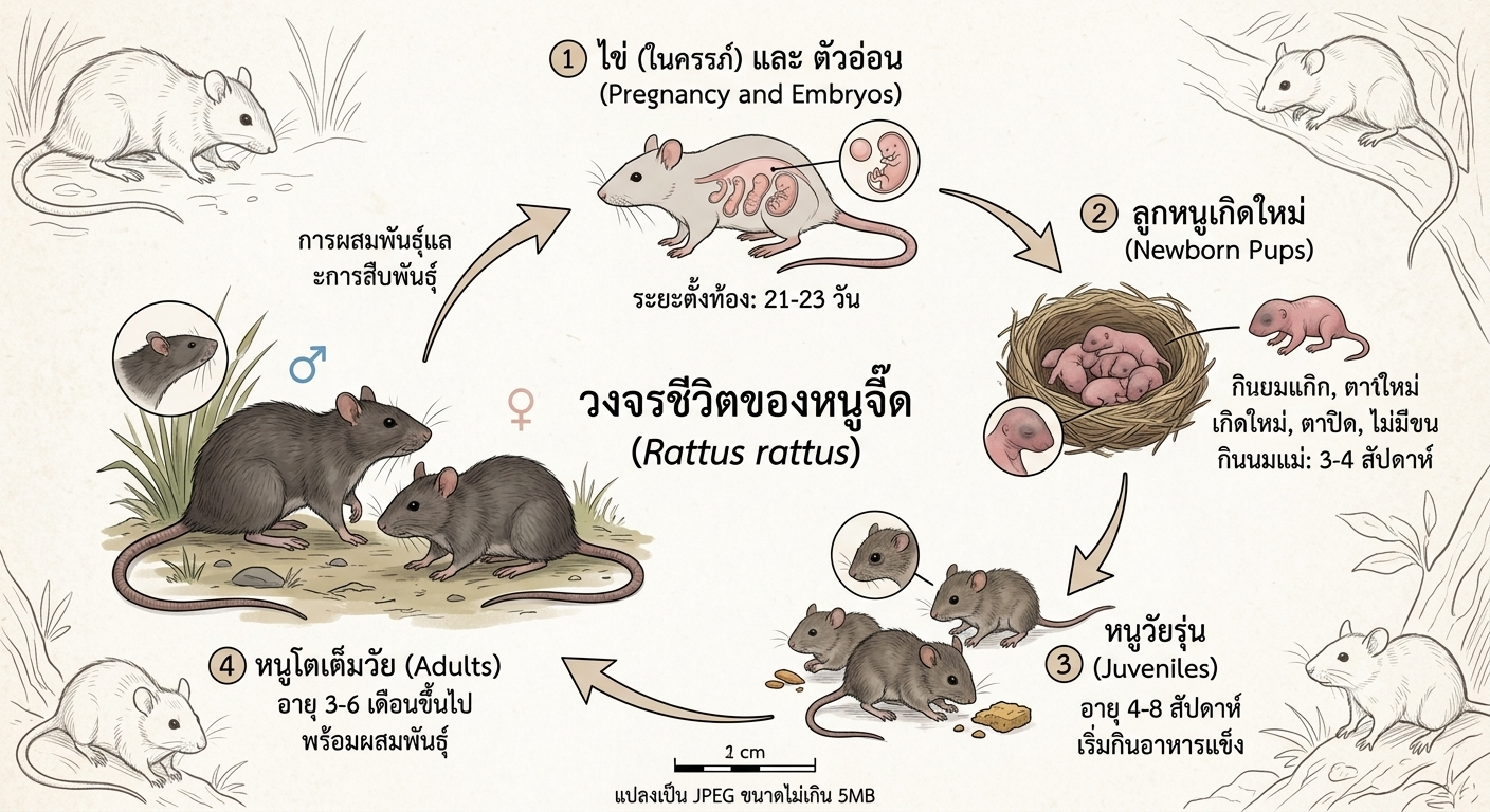หนูจี๊ด (Rattus rattus): ข้อมูลทางวิชาการและหลักการควบคุม